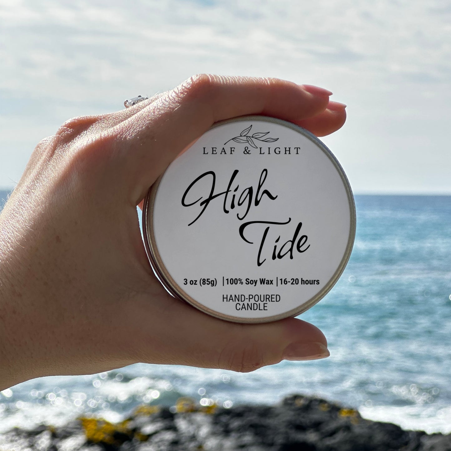 HIGH TIDE | SCENTED SOY WAX VEGAN SMALL CANDLE (3 oz)
