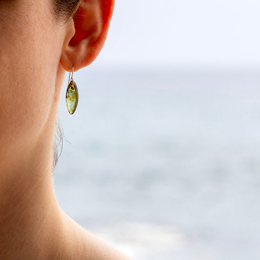 GREEN LUSTER MARQUISE ULTRALIGHT EARRINGS | STERLING SILVER