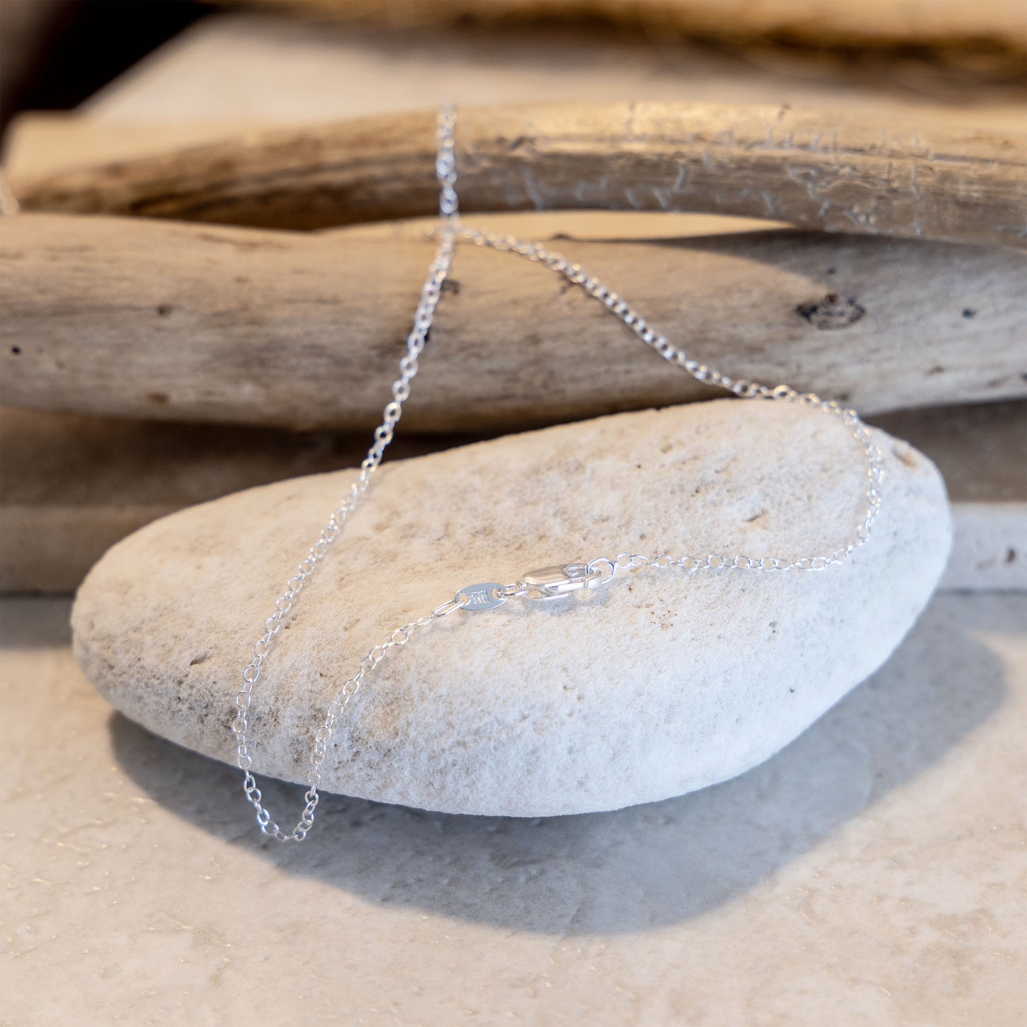 FREEFORM CRYSTAL COASTAL GLASS NECKLACE - STERLING SILVER
