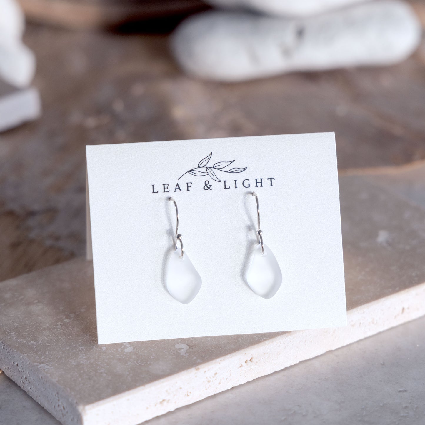 CRYSTAL COASTAL GLASS DROP EARRINGS | SILVER PLATED