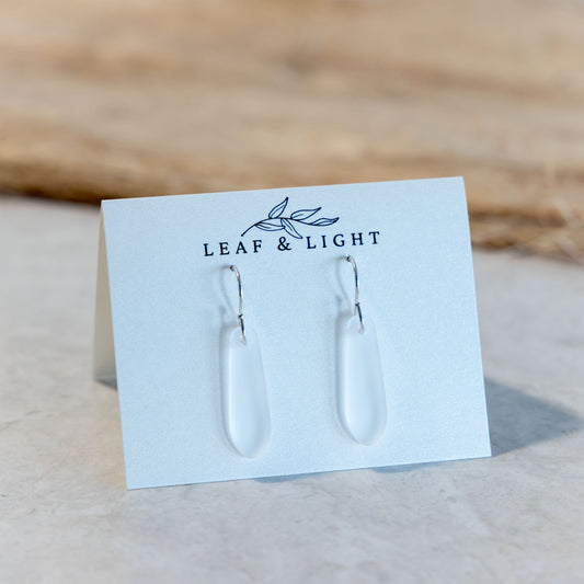 CRYSTAL TEARDROP COASTAL GLASS EARRINGS | STERLING SILVER