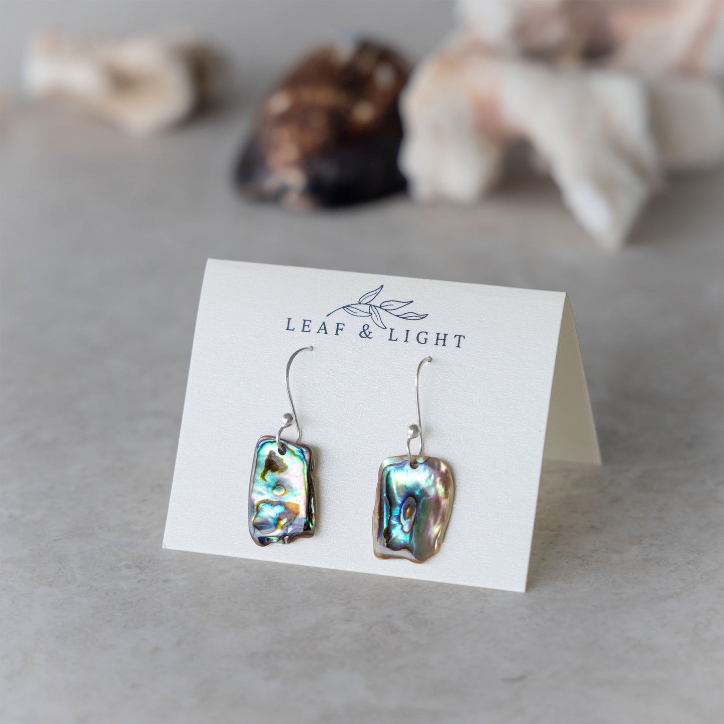 STERLING SILVER PAUA SHELL DROP EARRINGS - CLASSIC