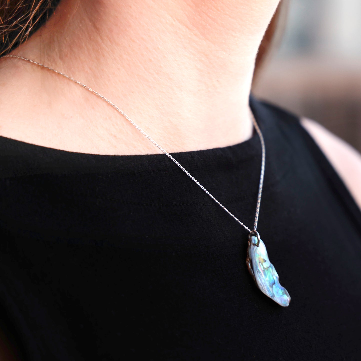 STERLING SILVER PAUA SHELL NECKLACE