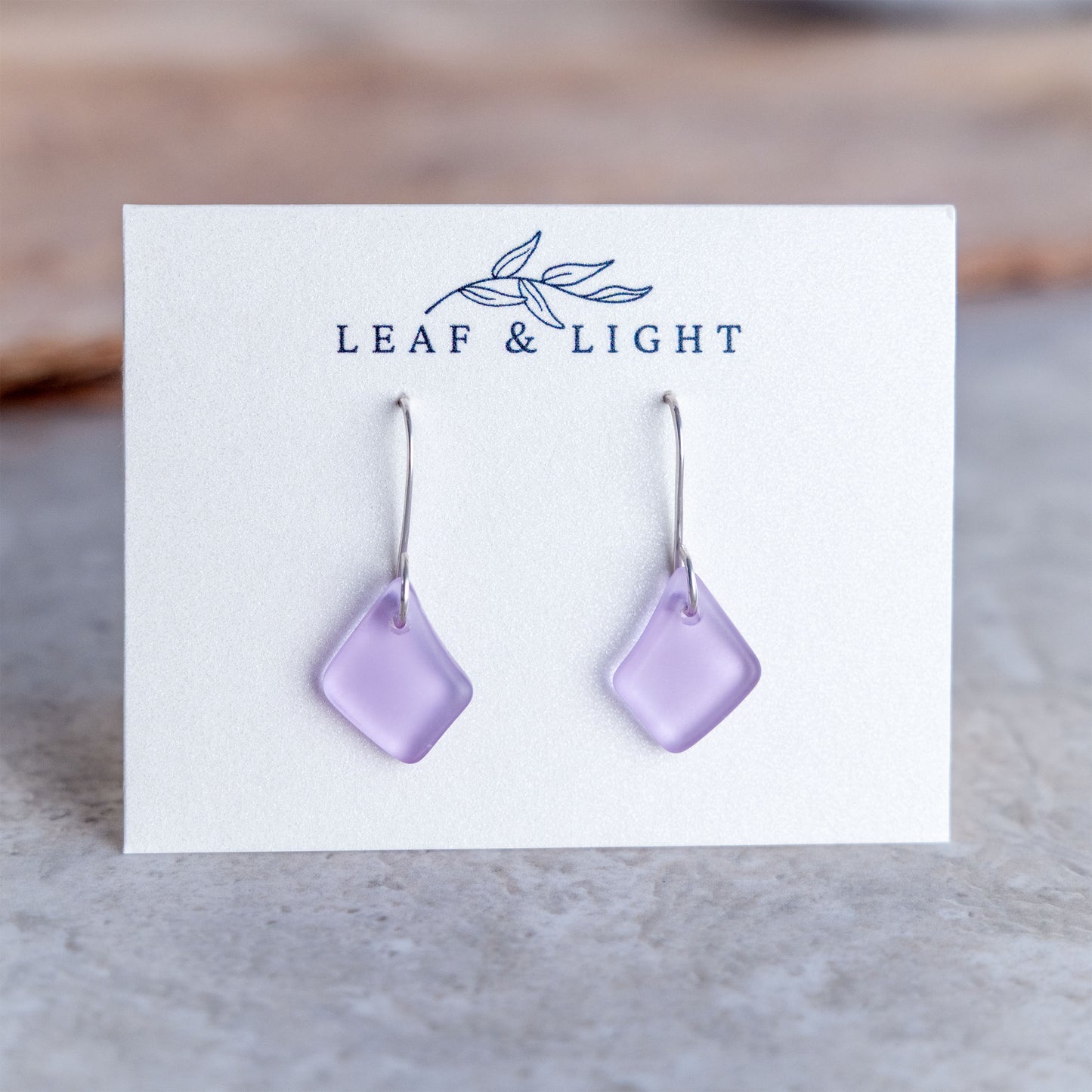 LAVENDER BLUE COASTAL GLASS DROP EARRINGS | STERLING SILVER