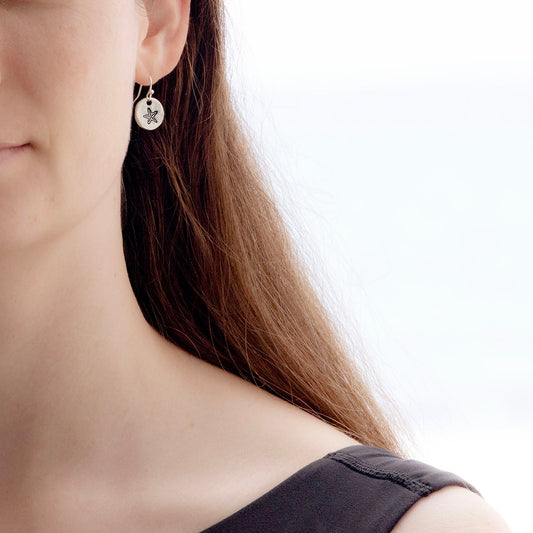 TINY STARFISH COASTAL CHARM EARRINGS | SILVER PLATED