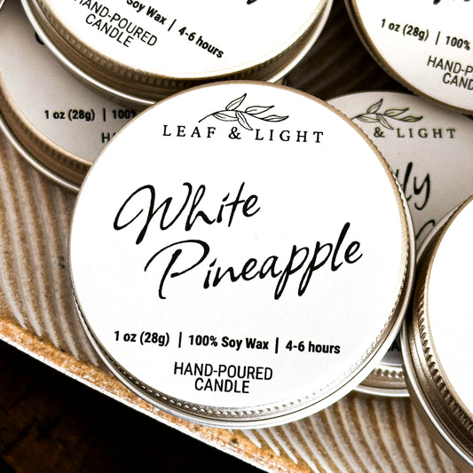 WHITE PINEAPPLE | ECO-FRIENDLY MINI CANDLE (1 oz)