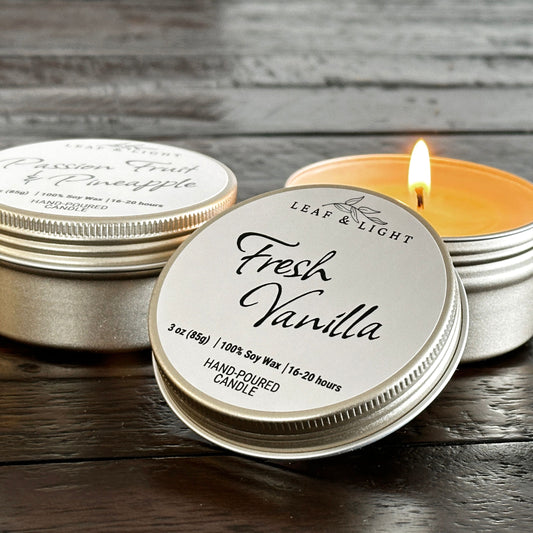 FRESH VANILLA - SMALL ROOM CANDLE (3 oz)