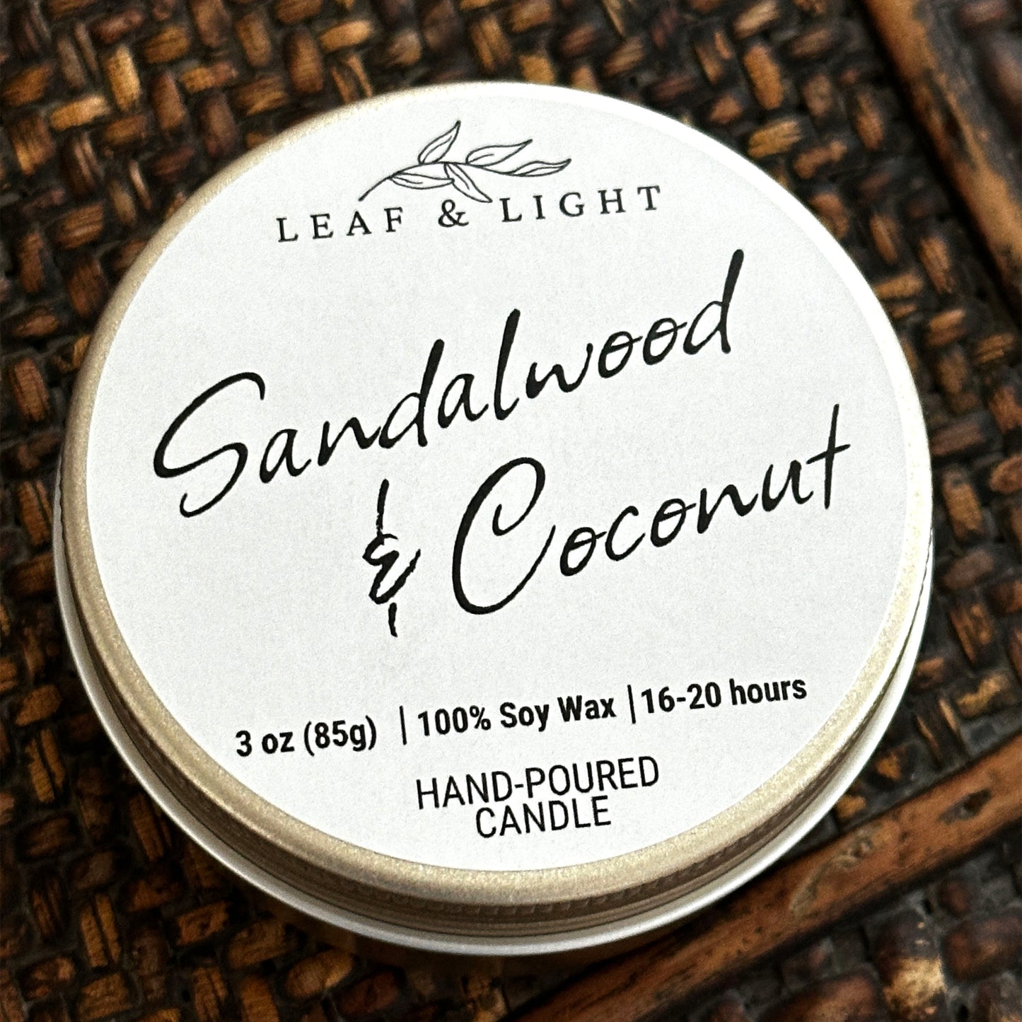 SANDALWOOD & COCONUT - TRAVEL CANDLE (3 oz)