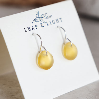 AMBER COASTAL GLASS DROP EARRINGS | STERLING SILVER