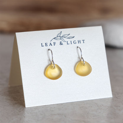AMBER COASTAL GLASS DROP EARRINGS | STERLING SILVER