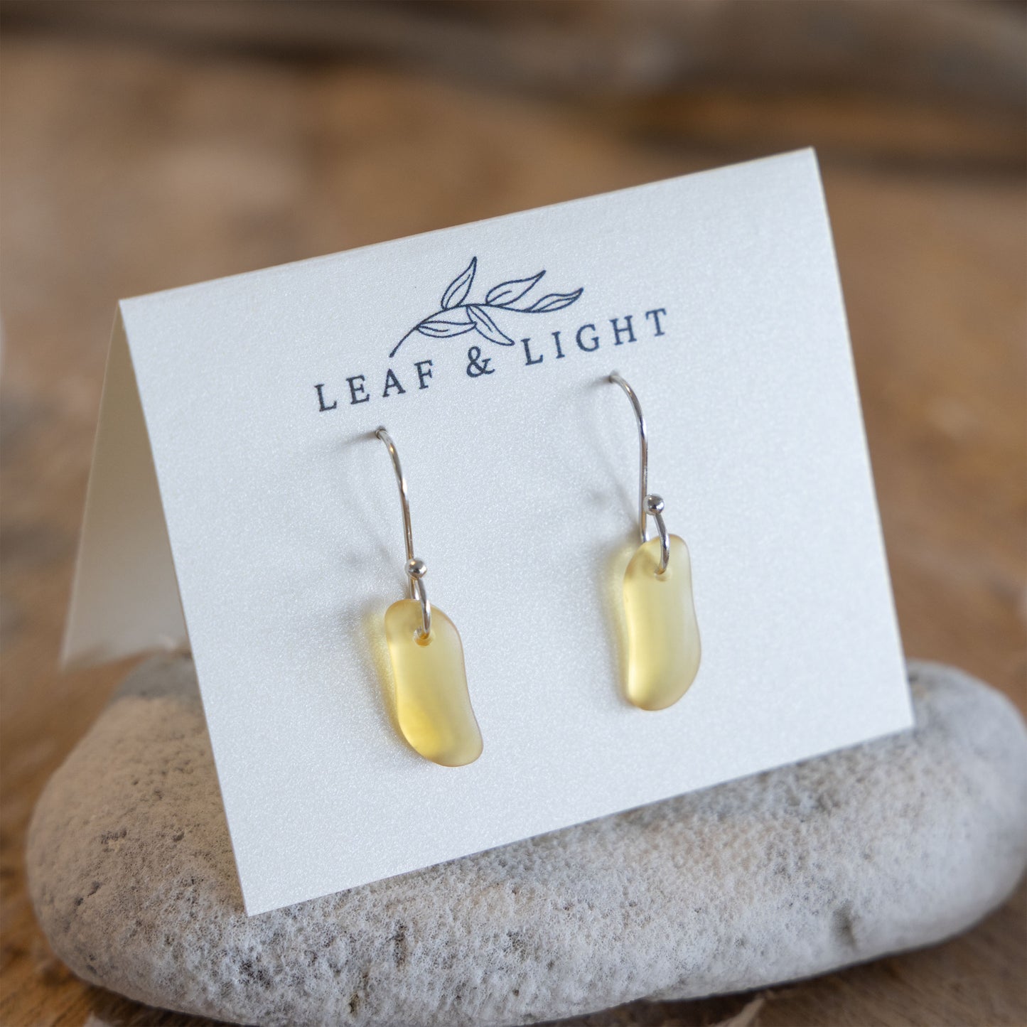 AMBER COASTAL GLASS DROP EARRINGS | SILVER PLATED