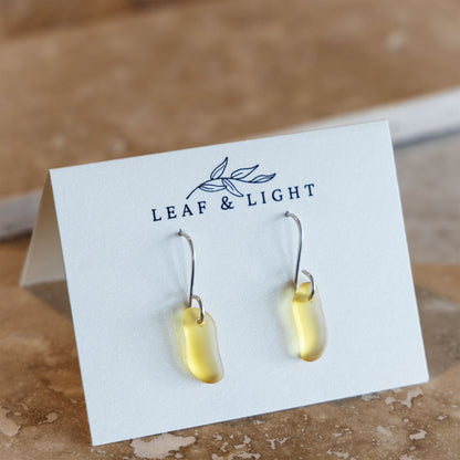 AMBER COASTAL GLASS DROP EARRINGS | STERLING SILVER