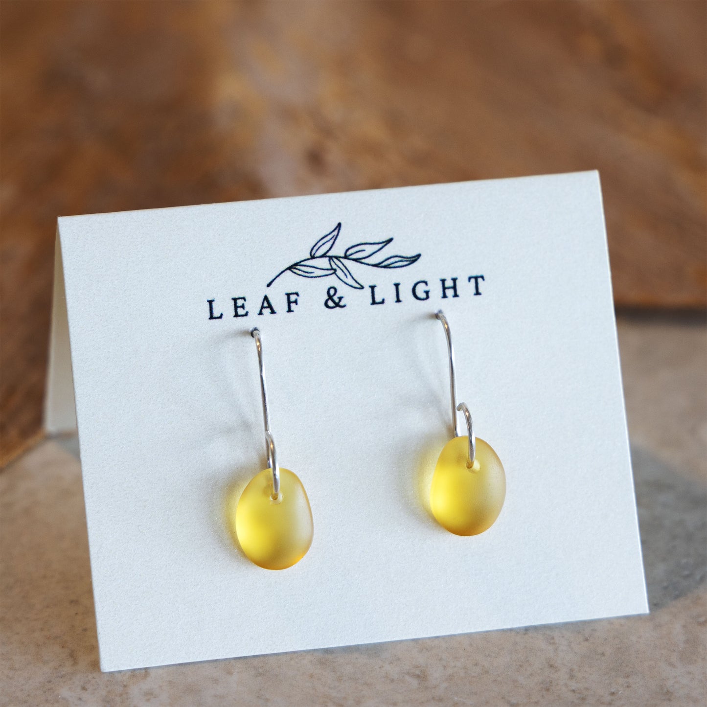 AMBER COASTAL GLASS DROP EARRINGS | STERLING SILVER