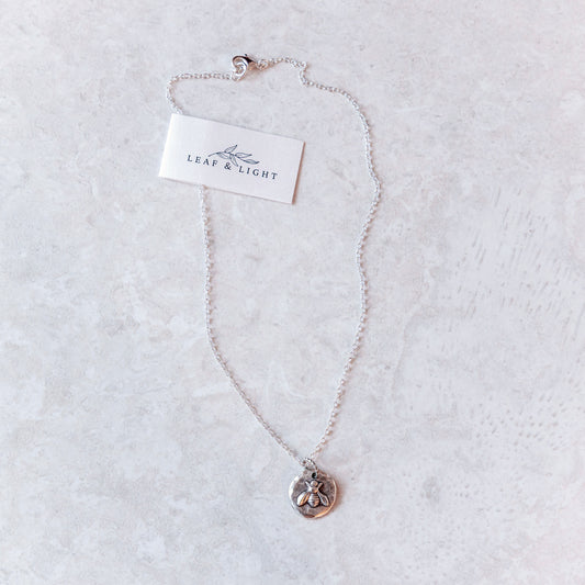 BEE COASTAL CHARM NECKLACE | SILVER PLATED