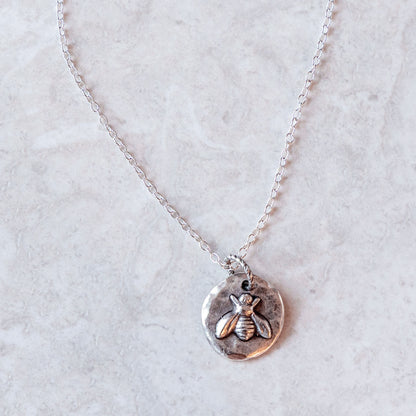 BEE COASTAL CHARM NECKLACE | SILVER PLATED