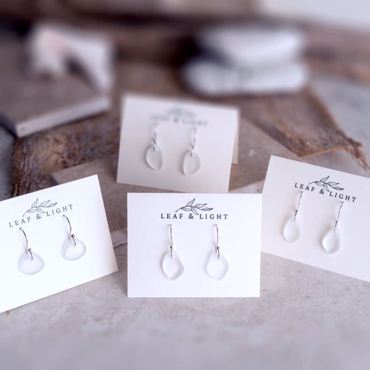 CRYSTAL COASTAL GLASS DROP EARRINGS | SILVER PLATED