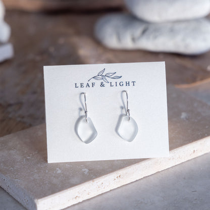 CRYSTAL COASTAL GLASS DROP EARRINGS | SILVER PLATED