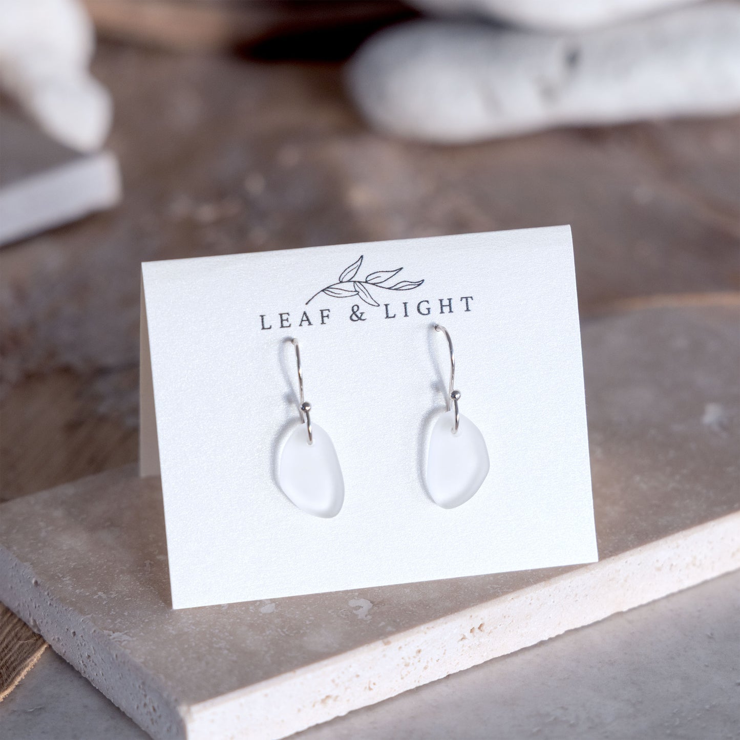 CRYSTAL COASTAL GLASS DROP EARRINGS | SILVER PLATED