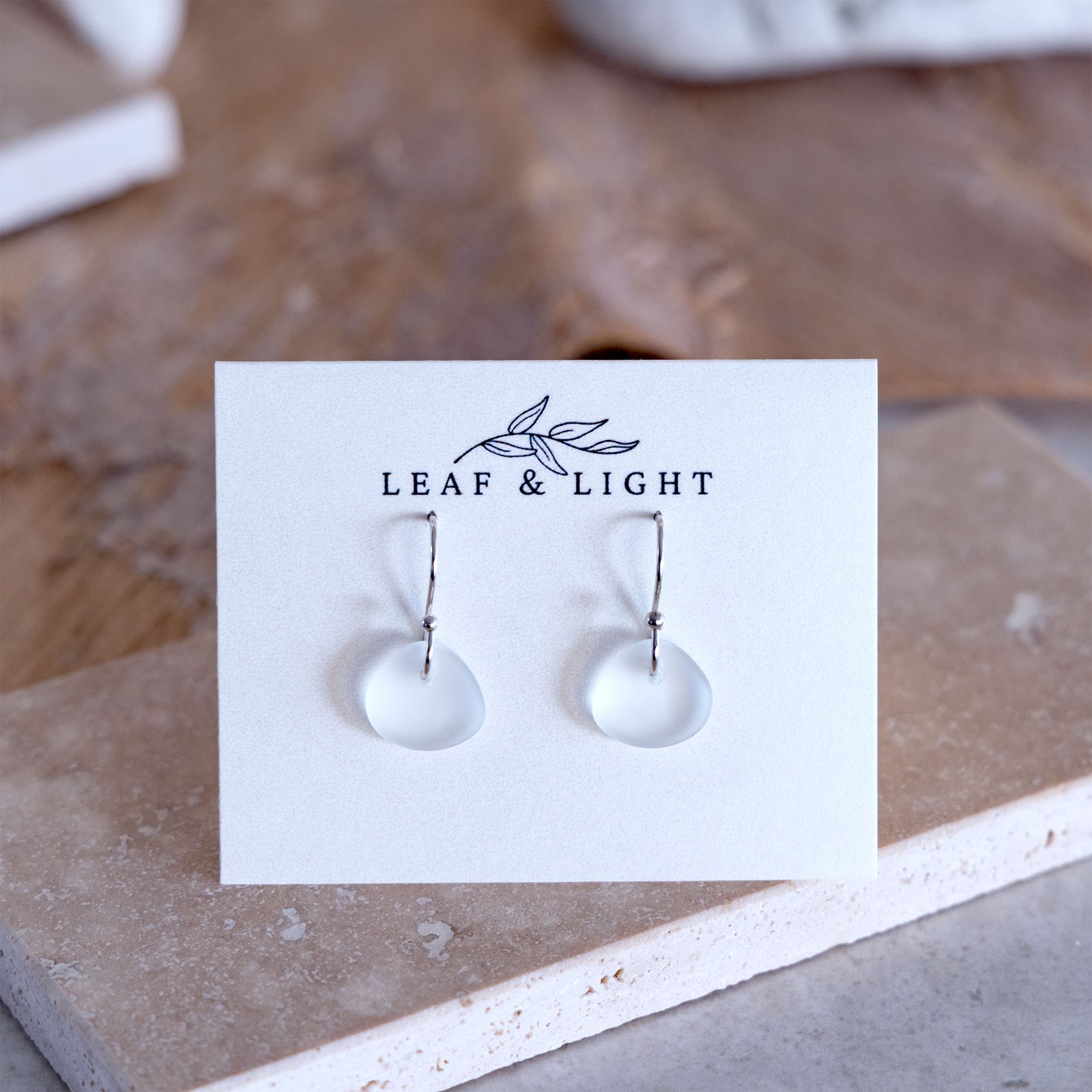 CRYSTAL COASTAL GLASS DROP EARRINGS | SILVER PLATED