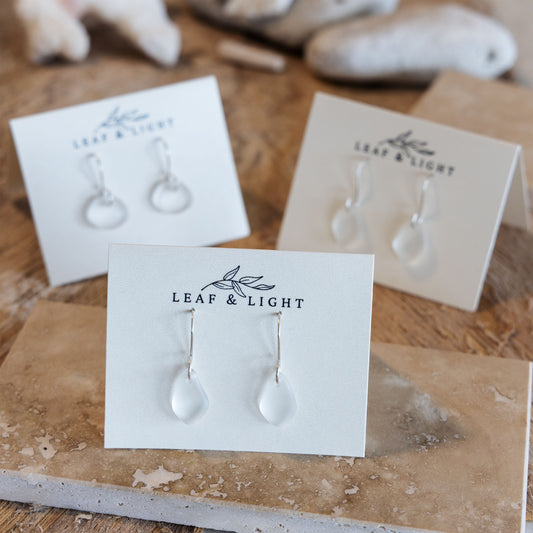 CRYSTAL COASTAL GLASS DROP EARRINGS | STERLING SILVER