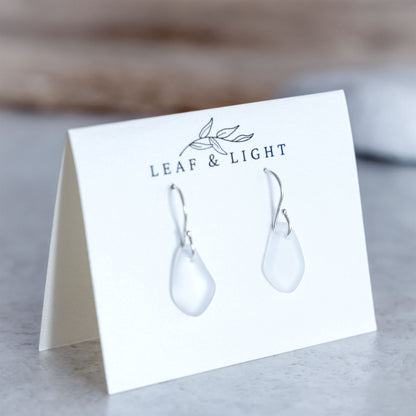 CRYSTAL COASTAL GLASS DROP EARRINGS | STERLING SILVER