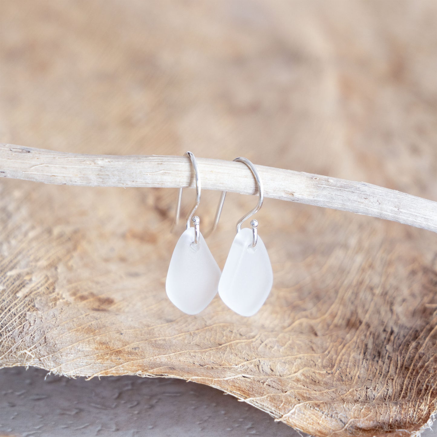 CRYSTAL COASTAL GLASS DROP EARRINGS | STERLING SILVER