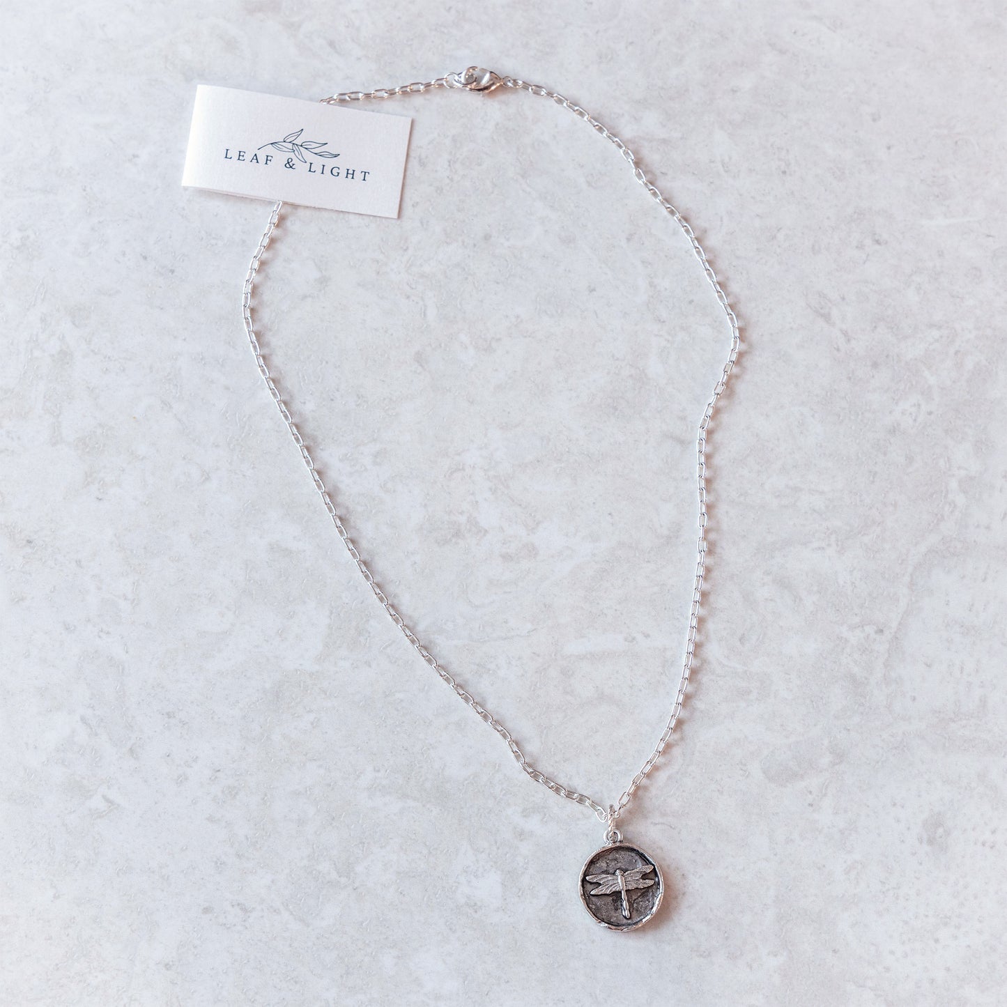 DRAGONFLY COASTAL CHARM NECKLACE | SILVER PLATED