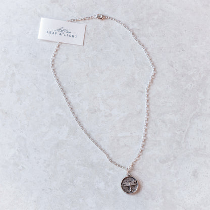 DRAGONFLY COASTAL CHARM NECKLACE | SILVER PLATED