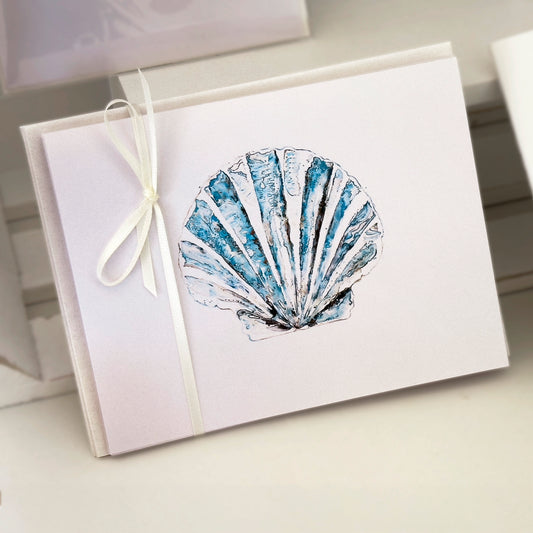 OCEAN BLUE SHELLS – SHIMMER NOTECARDS