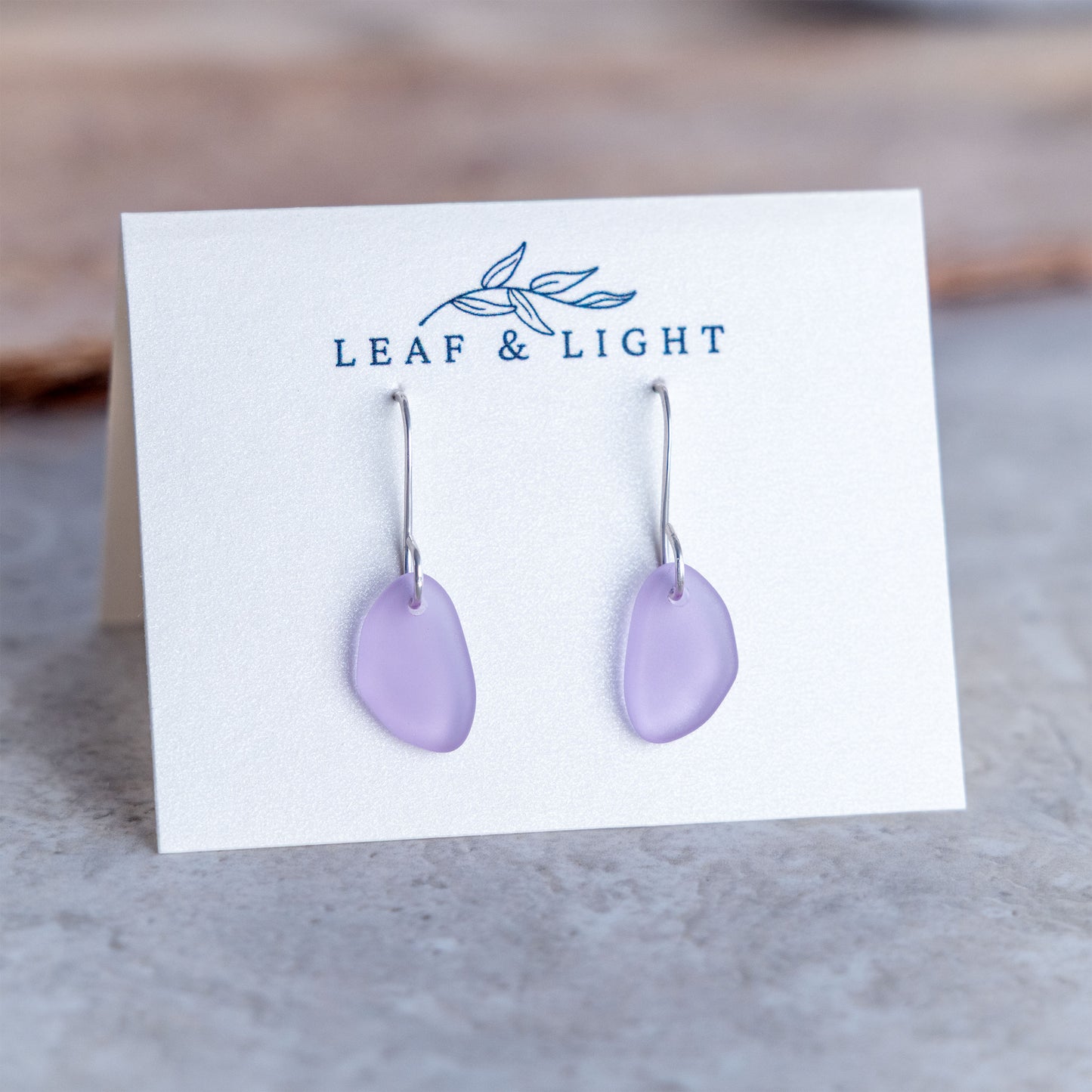LAVENDER BLUE COASTAL GLASS DROP EARRINGS | STERLING SILVER