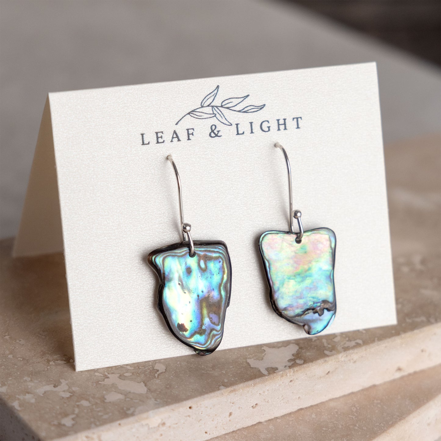PAUA SHELL EARRINGS | SILVER PLATED DROP EARRINGS