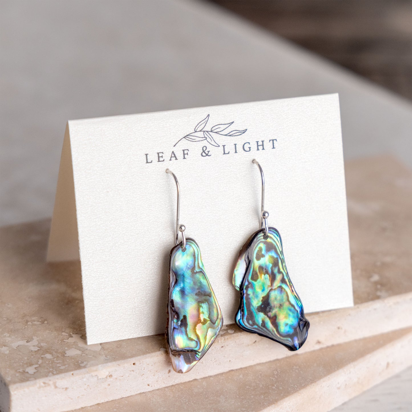 PAUA SHELL EARRINGS | SILVER PLATED DROP EARRINGS
