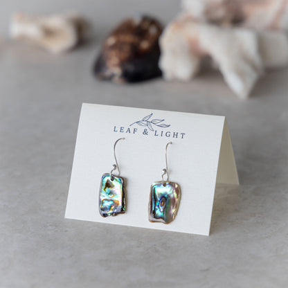 STERLING SILVER PAUA SHELL DROP EARRINGS - CLASSIC