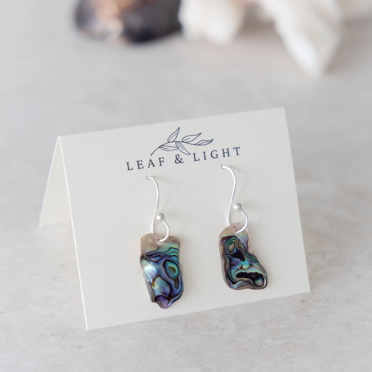 STERLING SILVER PAUA SHELL DROP EARRINGS - CLASSIC