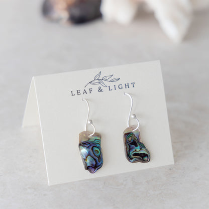 STERLING SILVER PAUA SHELL DROP EARRINGS - CLASSIC