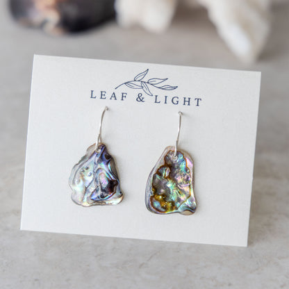 STERLING SILVER PAUA SHELL DROP EARRINGS - CLASSIC
