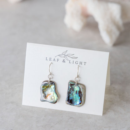 STERLING SILVER PAUA SHELL DROP EARRINGS - CLASSIC