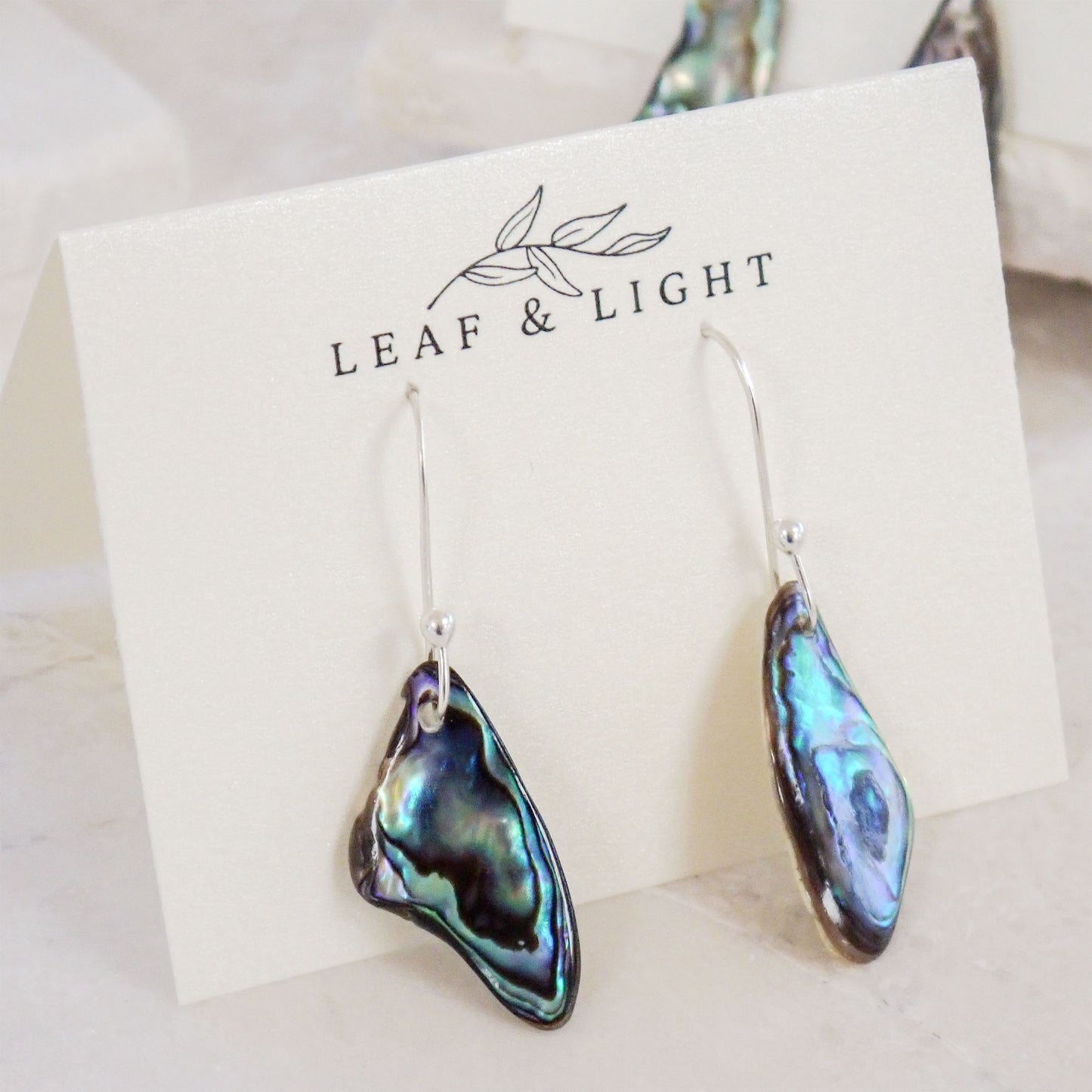 PAUA SHELL EARRINGS | STERLING SILVER DROP EARRINGS
