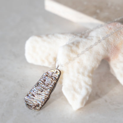 PAUA SHELL NECKLACE | SILVER PLATED ABALONE NECKLACE