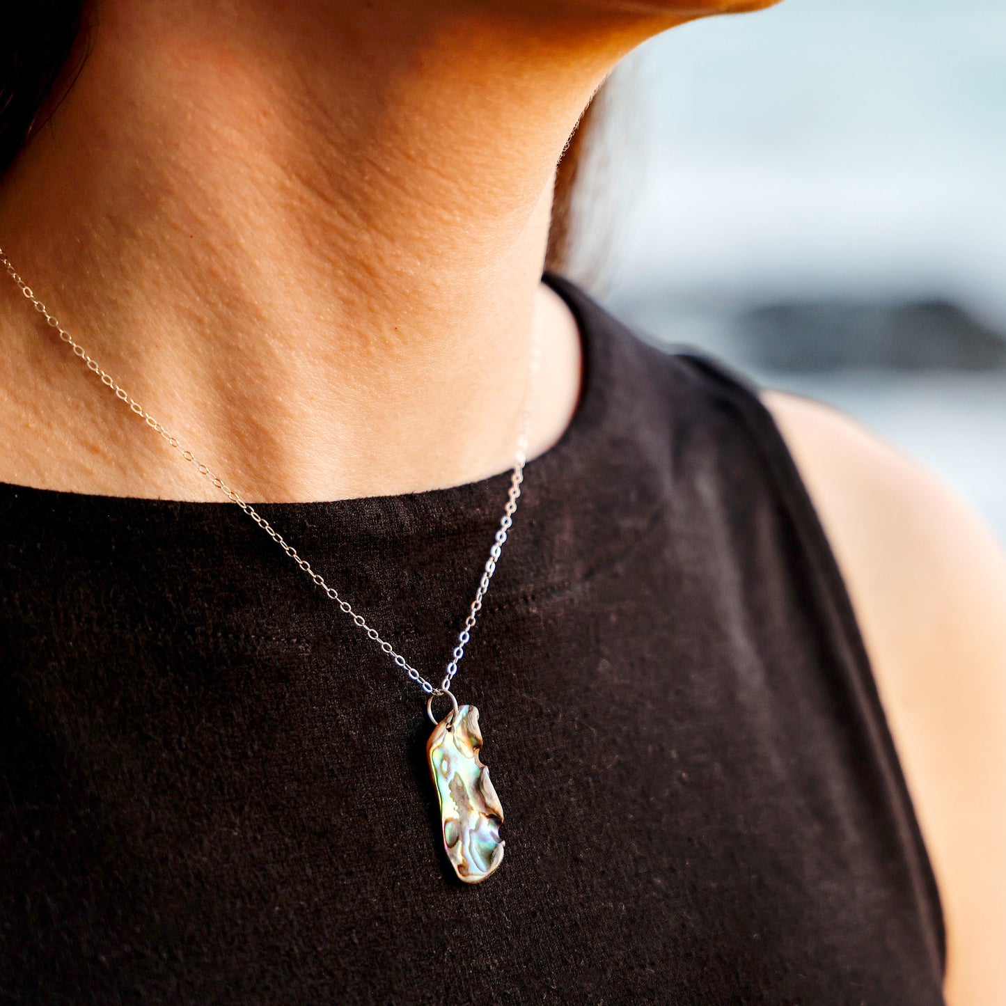STERLING SILVER PAUA SHELL NECKLACE