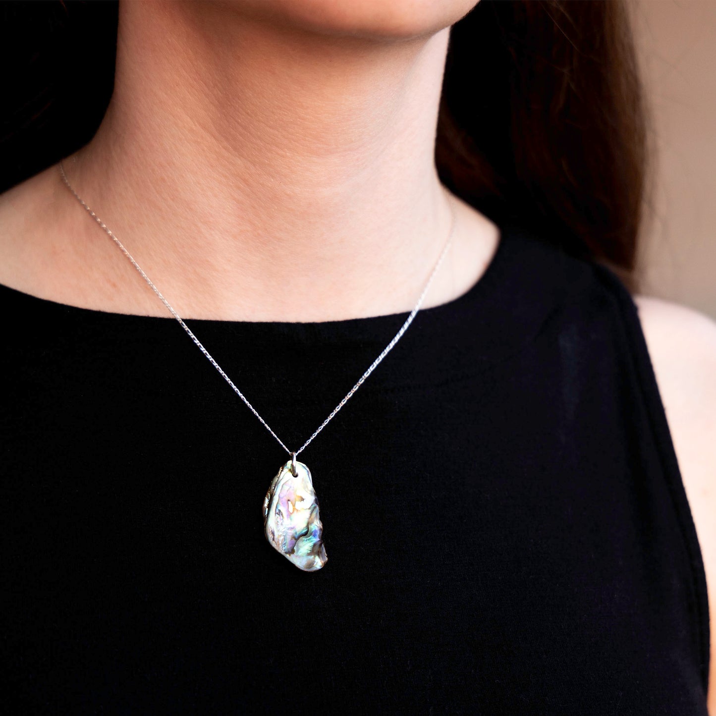 STERLING SILVER PAUA SHELL NECKLACE