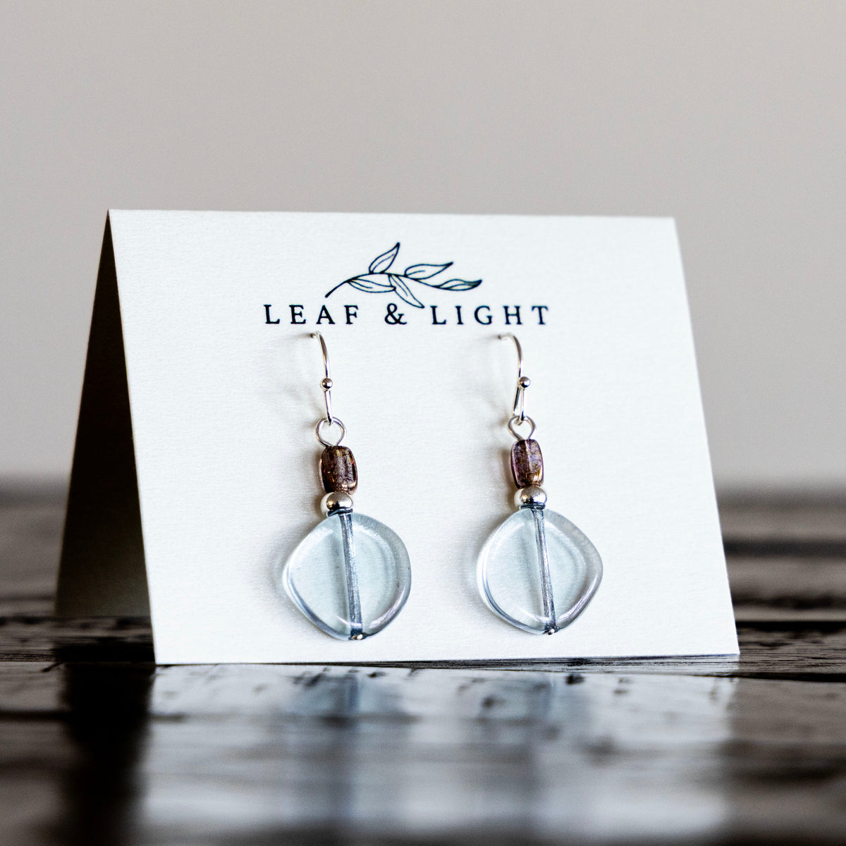 LUMINOUS BLUE AND BROWN CLASSIC DROP EARRINGS | SILVER PLATED