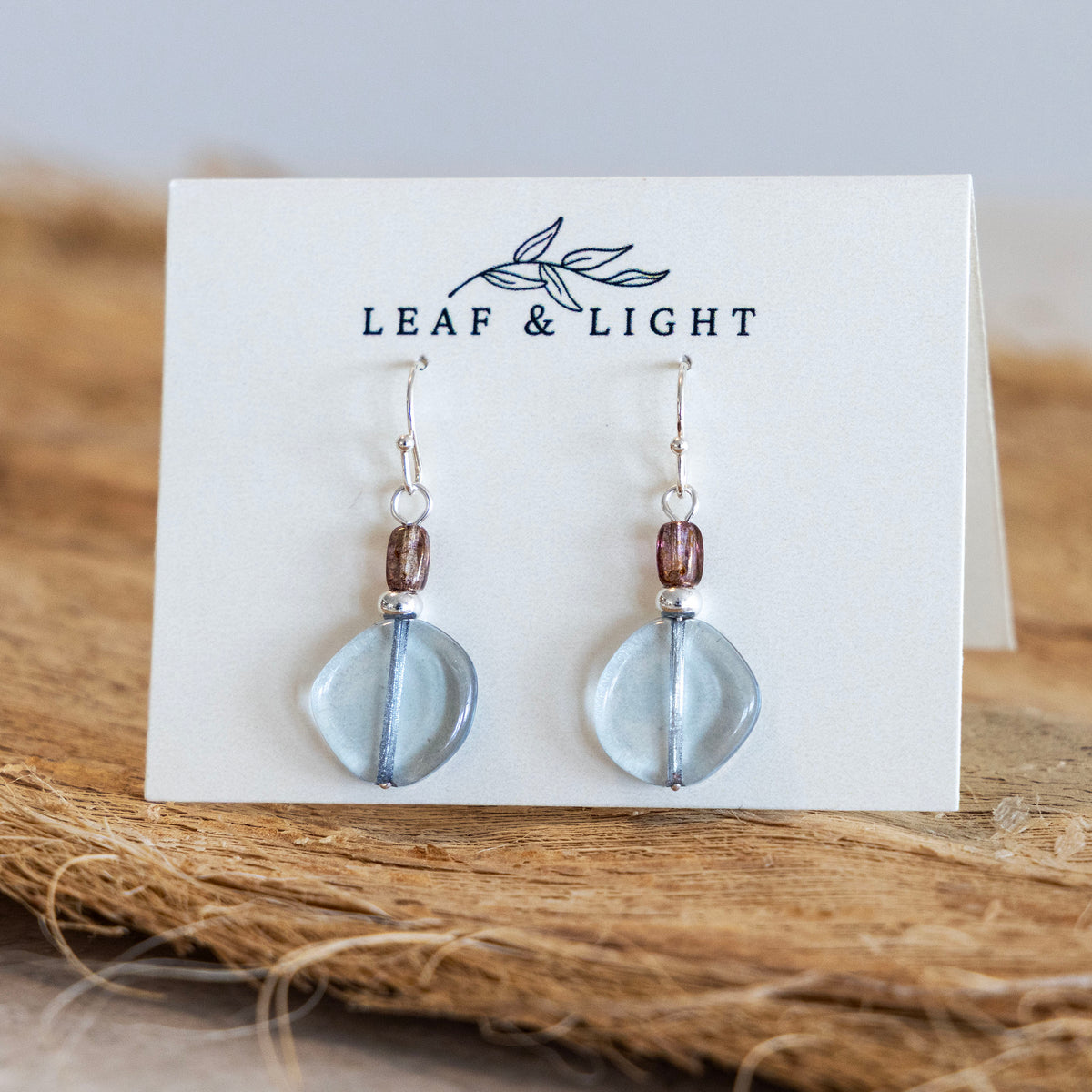 LUMINOUS BLUE AND BROWN CLASSIC DROP EARRINGS | SILVER PLATED