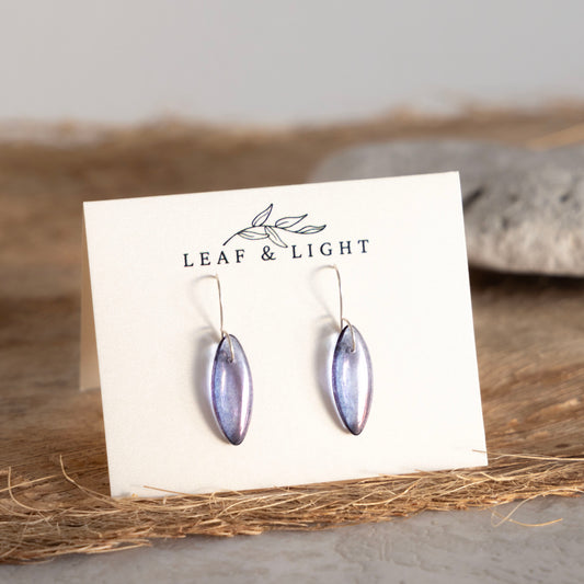 PURPLE LUSTER MARQUISE ULTRALIGHT EARRINGS | STERLING SILVER
