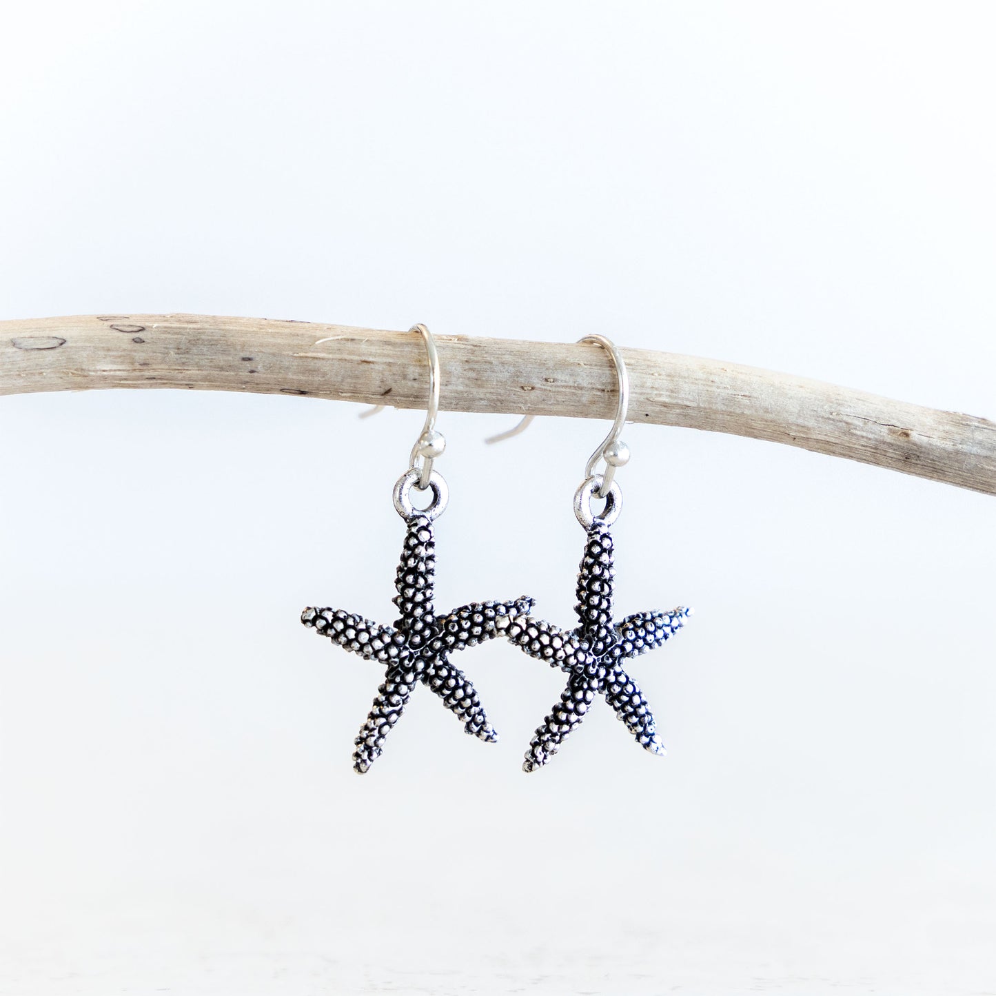 STARFISH COASTAL CHARM EARRINGS | SILVER PLATED