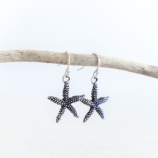 STARFISH COASTAL CHARM EARRINGS | SILVER PLATED