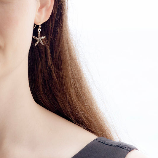 STARFISH COASTAL CHARM EARRINGS | SILVER PLATED
