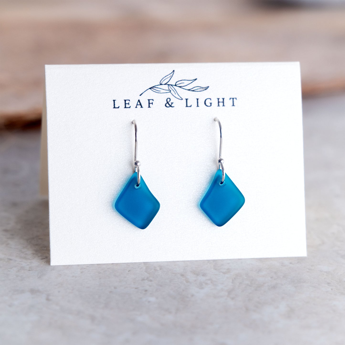 TEAL COASTAL GLASS DROP EARRINGS | SILVER PLATED