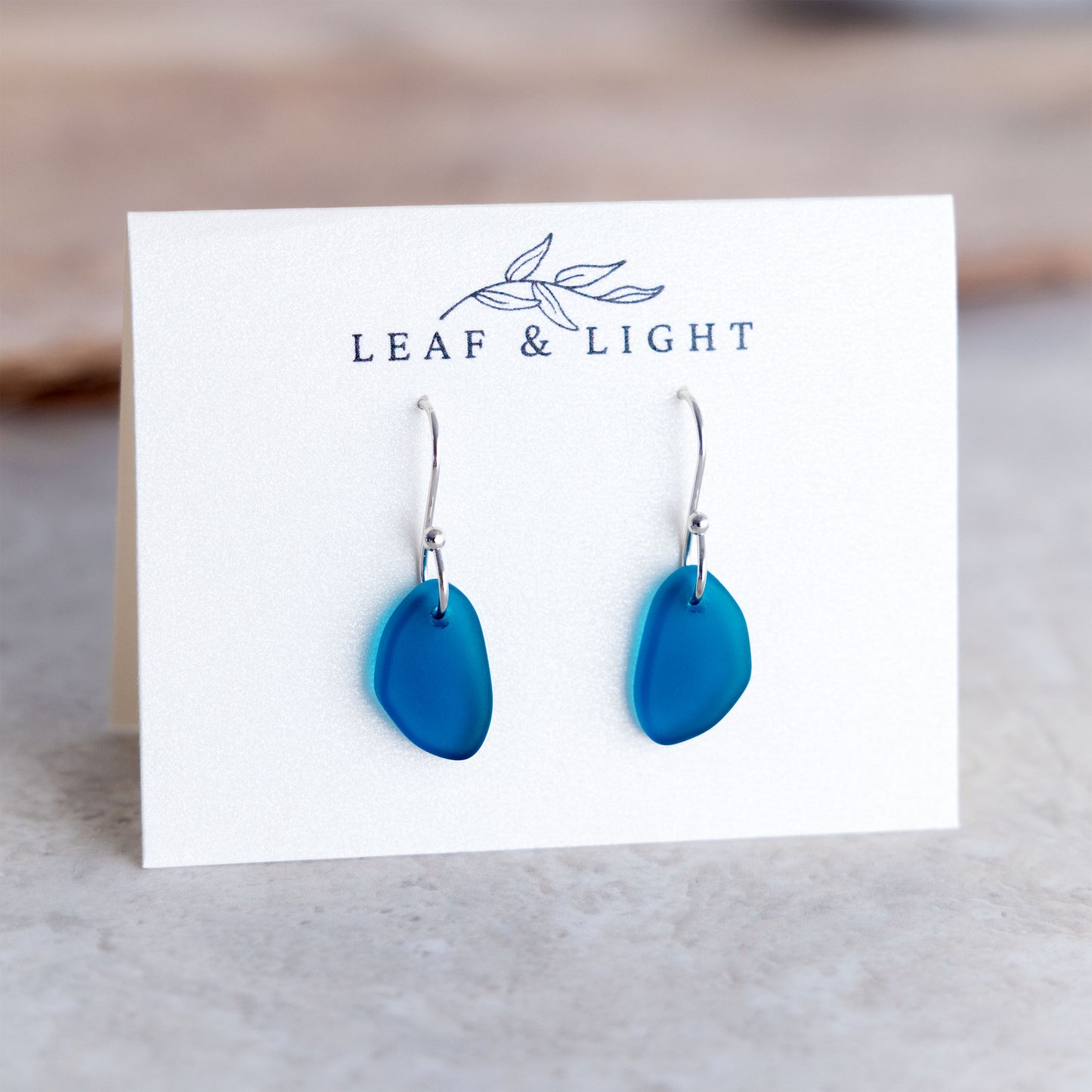 TEAL COASTAL GLASS DROP EARRINGS | SILVER PLATED