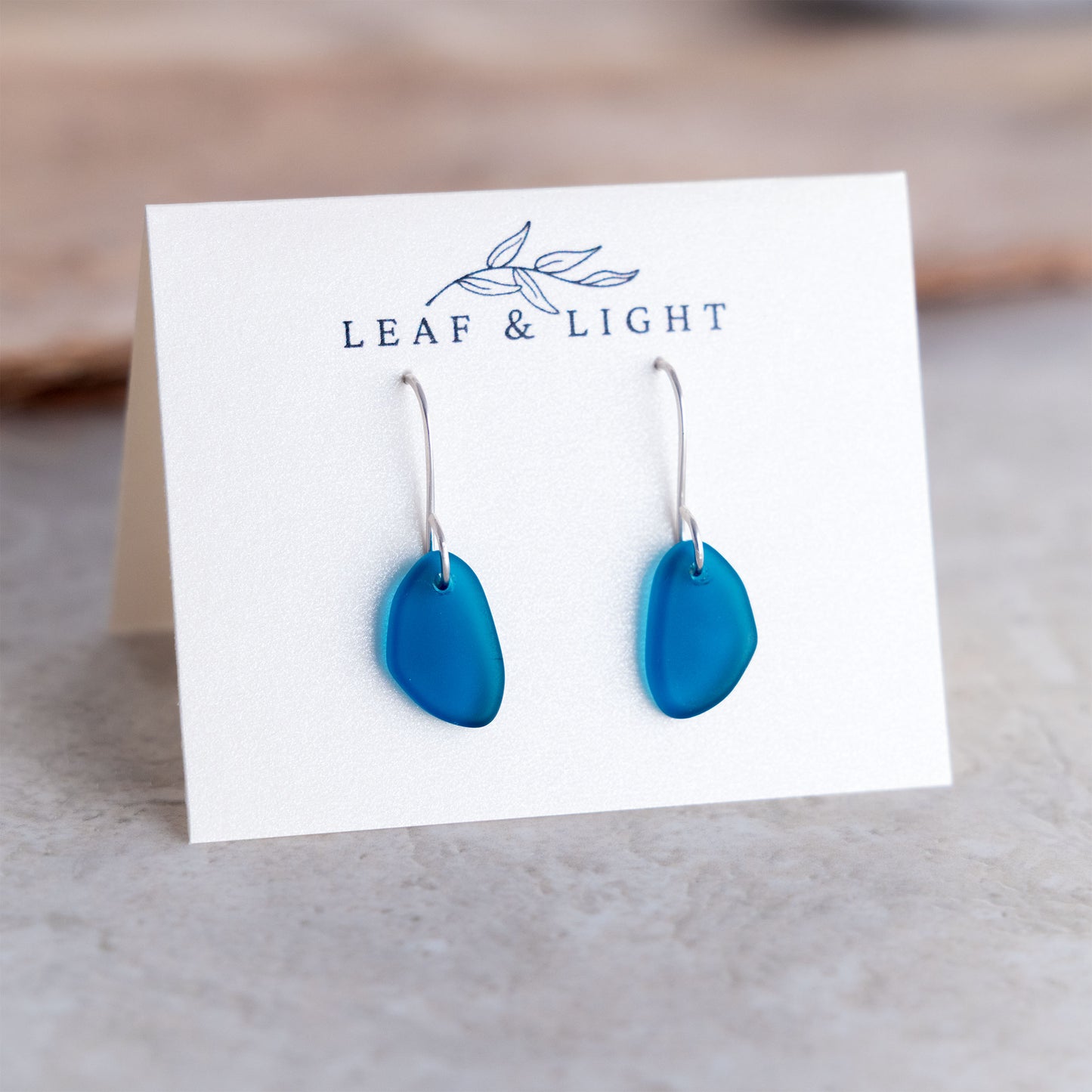 TEAL COASTAL GLASS DROP EARRINGS | STERLING SILVER